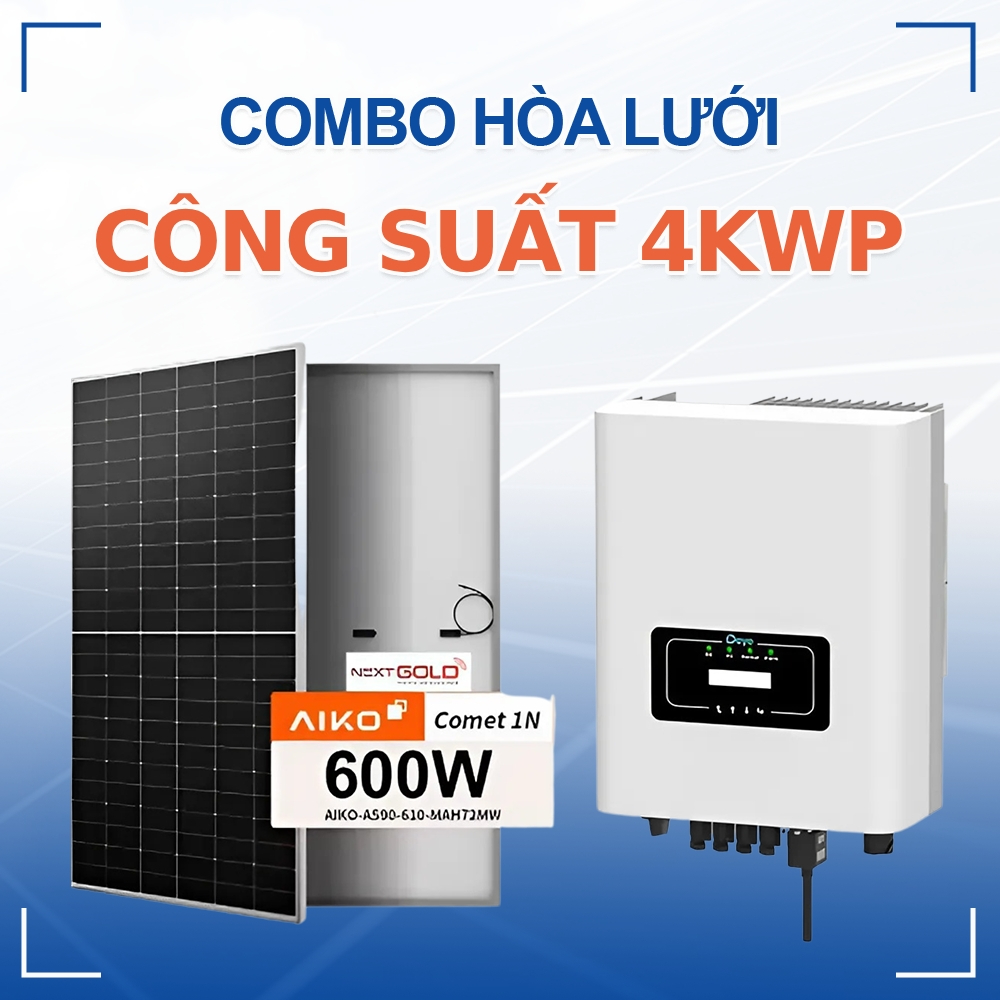 Combo Điện Năng Lượng Mặt Trời Hòa Lưới 4K(AIKO – Deye)