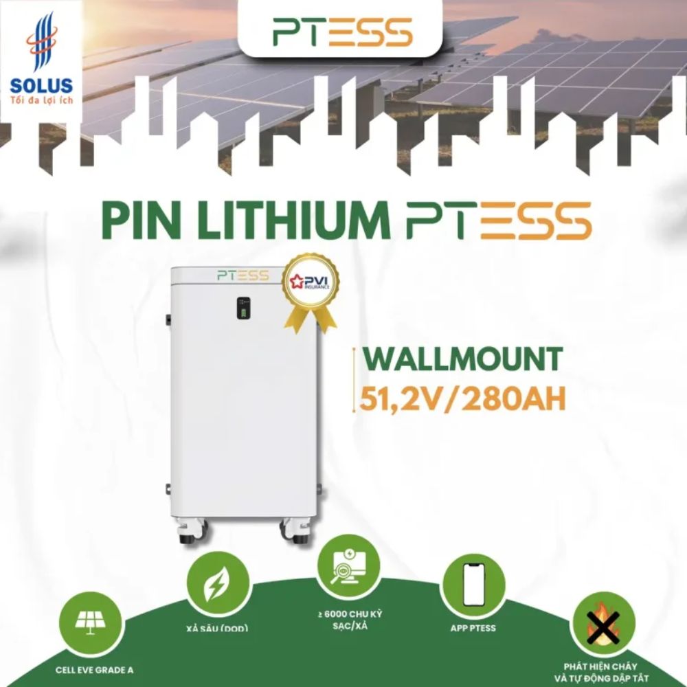 PTESS Wallmount 51,2V/280Ah Áp Thấp