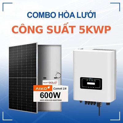 Combo Điện Năng Lượng Mặt Trời Hòa Lưới 5K(AIKO – Deye)